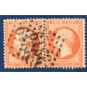 Timbre France Yvert Paire No 23 Empire 40c orange Oblitéré gros chiffres