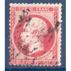 Timbre France Yvert No 24a Empire 80c rose foncé Oblitéré étoile