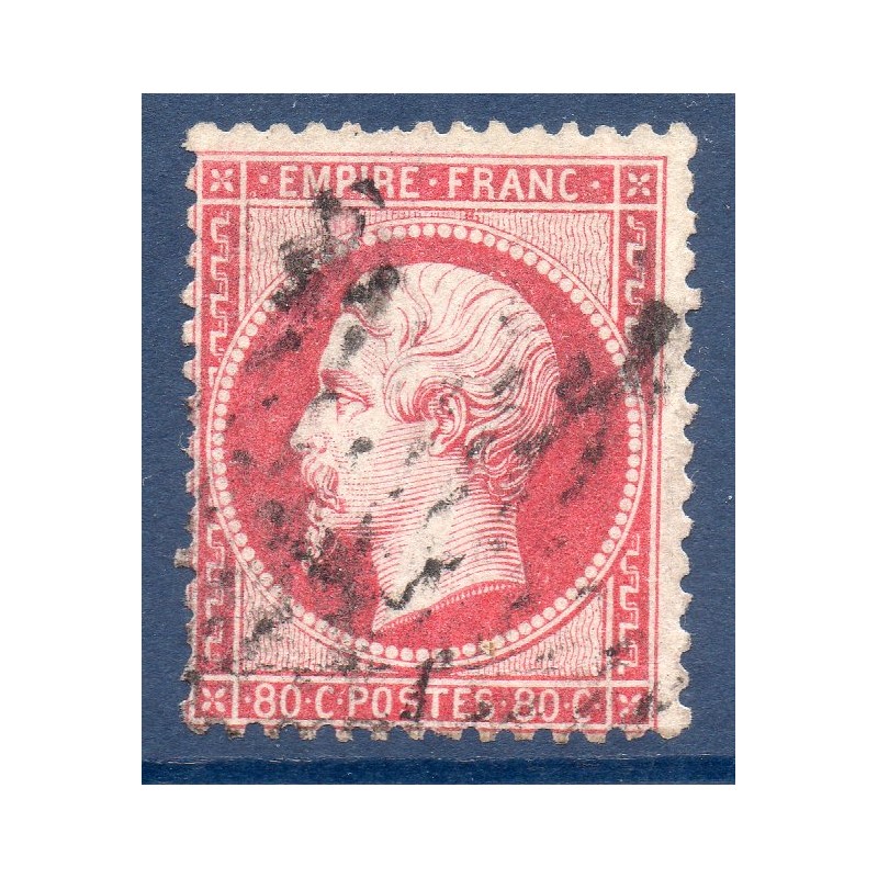 Timbre France Yvert No 24a Empire 80c rose foncé Oblitéré étoile