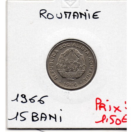 Roumanie 15 bani 1966 Sup, KM 93 pièce de monnaie