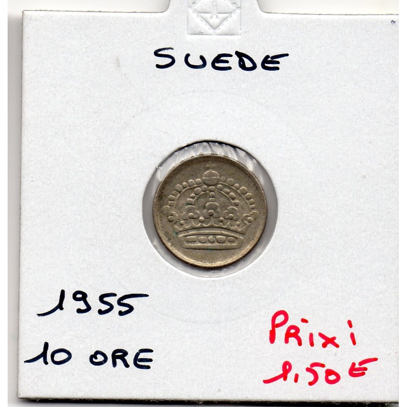 Suède 10 Ore 1955 Sup, KM 823 pièce de monnaie