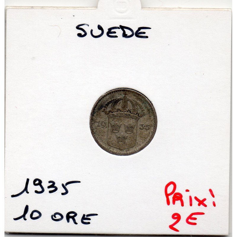 Suède 10 Ore 1938 Sup-, KM 780 pièce de monnaie