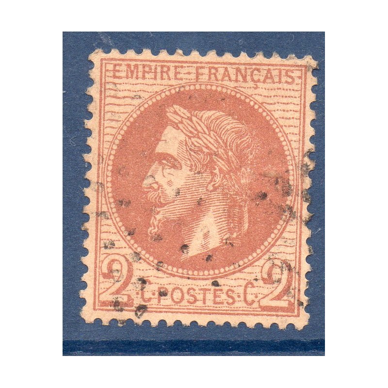 Timbre France Yvert No 26A Empire Lauré 2c rouge-brun Oblitéré