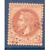 Timbre France Yvert No 26A Empire Lauré 2c rouge-brun Oblitéré