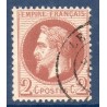 Timbre France Yvert No 26B Empire Lauré 2c rouge-brun clair Oblitéré