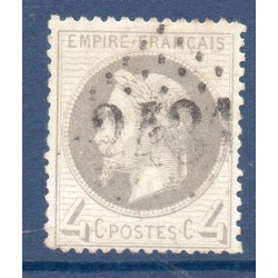 Timbre France Yvert No 27A Empire Lauré 4c gris Oblitéré gros chiffres