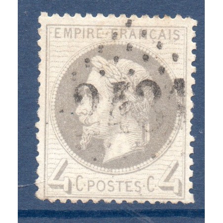 Timbre France Yvert No 27A Empire Lauré 4c gris Oblitéré gros chiffres