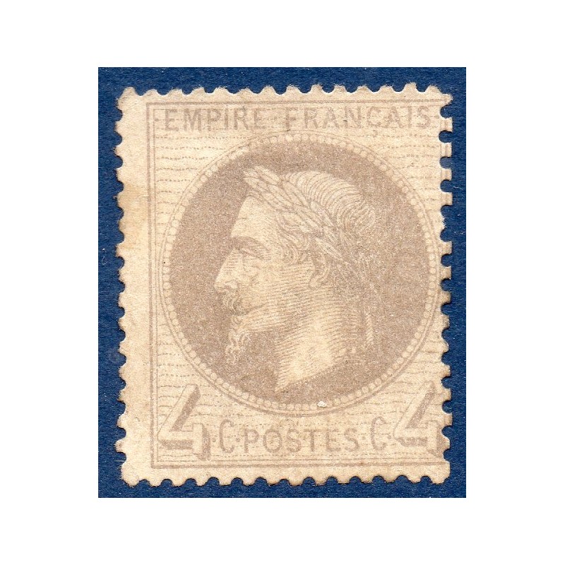 Timbre France Yvert No 27A Empire Lauré 4c gris Neuf (*) sans gomme