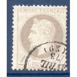 Timbre France Yvert No 27A Empire Lauré 4c gris Oblitéré CaD type 16