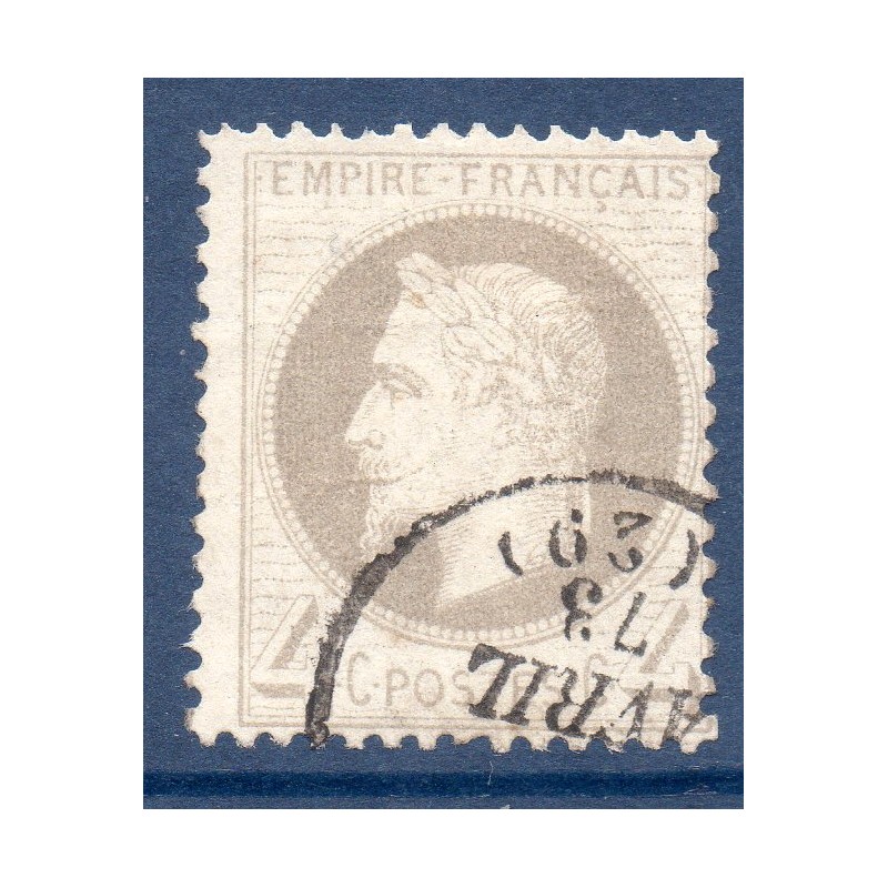 Timbre France Yvert No 27A Empire Lauré 4c gris Oblitéré CaD type 16