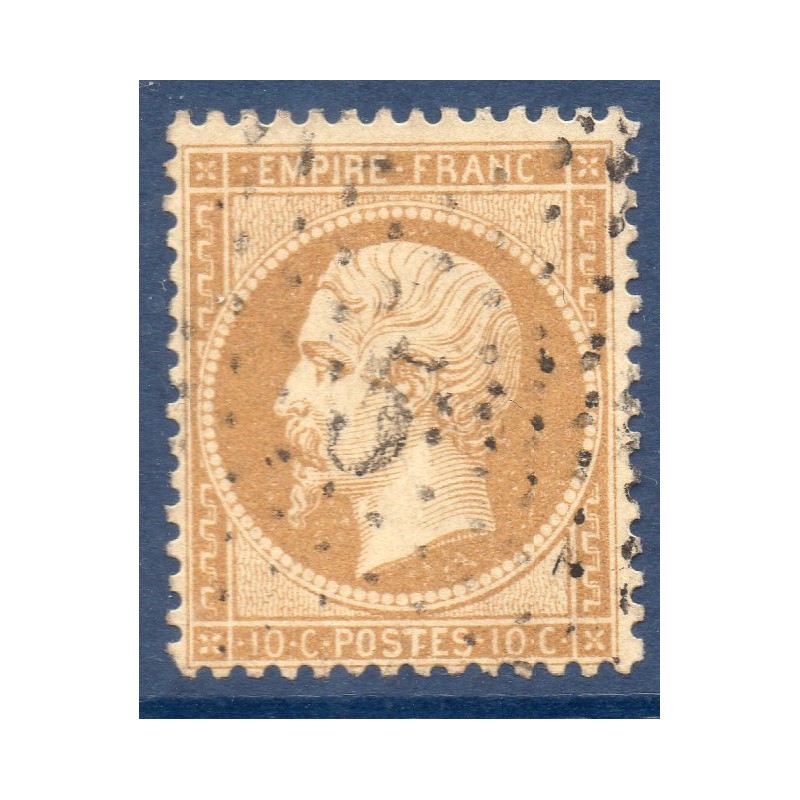 Timbre France Yvert No 28Ac Empire Lauré 10c bistre-brun Oblitéré étoile