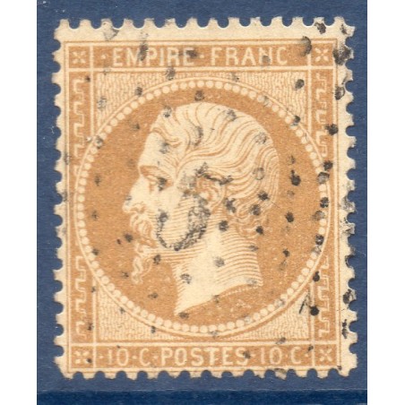 Timbre France Yvert No 28Ac Empire Lauré 10c bistre-brun Oblitéré étoile