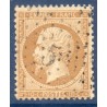 Timbre France Yvert No 28Ac Empire Lauré 10c bistre-brun Oblitéré étoile