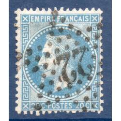 Timbre France Yvert No 29A Empire Lauré 20c bleu Oblitéré étoile