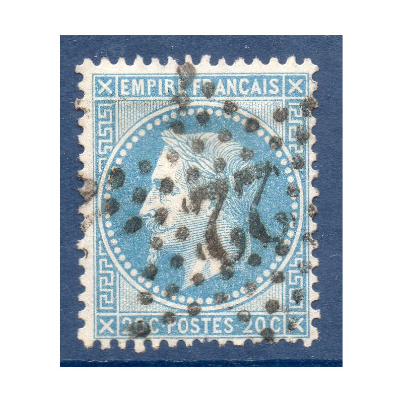 Timbre France Yvert No 29A Empire Lauré 20c bleu Oblitéré étoile