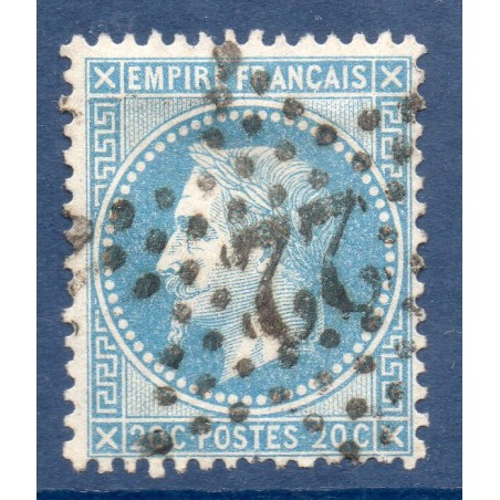 Timbre France Yvert No 29A Empire Lauré 20c bleu Oblitéré étoile