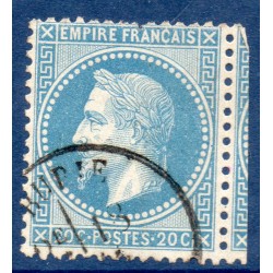 Timbre France Yvert No 29B Empire Lauré 20c bleu Oblitéré CaD type 16