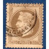 Timbre France Yvert No 30 Empire Lauré 30c brun Oblitéré CaD type 17