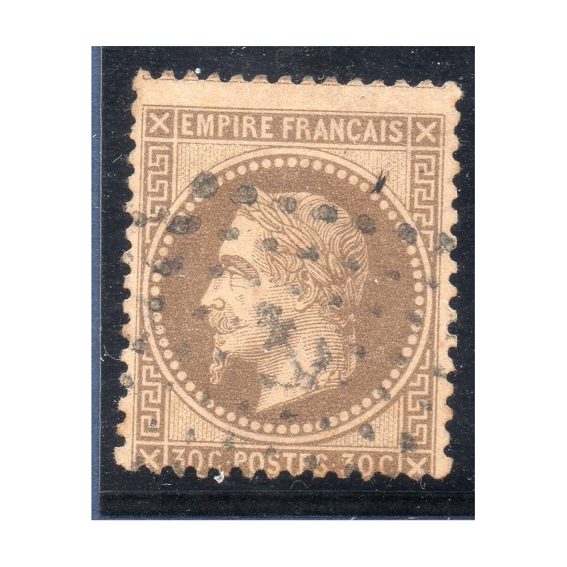 Timbre France Yvert No 30 Empire Lauré 30c brun Oblitéré ancre