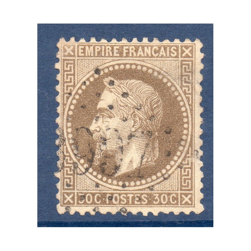 Timbre France Yvert No 30a Empire Lauré 30c brun-clair Oblitéré gros chiffres