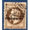 Timbre France Yvert No 30b Empire Lauré 30c brun-noir Oblitéré gros chiffres