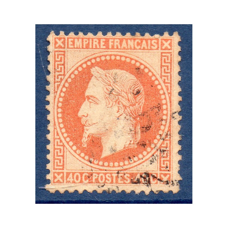 Timbre France Yvert No 31 Empire Lauré 40c orange Oblitéré gros chiffres