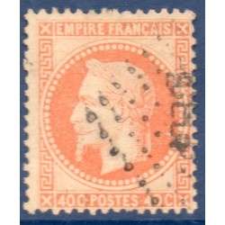 Timbre France Yvert No 31 Empire Lauré 40c orange Oblitéré ambulant