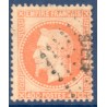 Timbre France Yvert No 31 Empire Lauré 40c orange Oblitéré ambulant