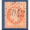 Timbre France Yvert No 31 Empire Lauré 40c orange Oblitéré gros chiffres