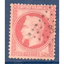 Timbre France Yvert No 32 Empire Lauré 80c rose Oblitéré petits chiffres des grands chiffres