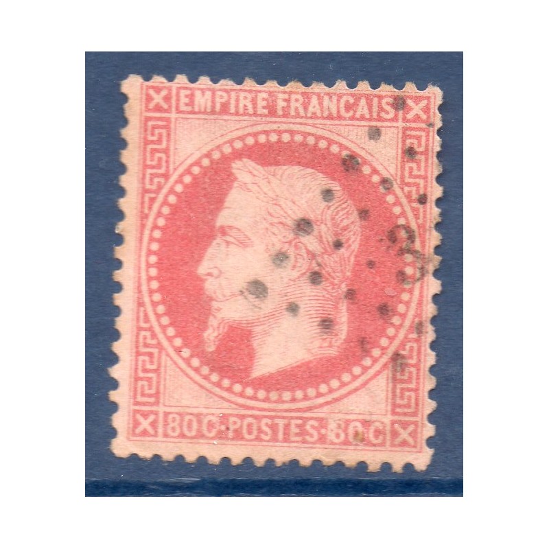 Timbre France Yvert No 32 Empire Lauré 80c rose Oblitéré petits chiffres des grands chiffres