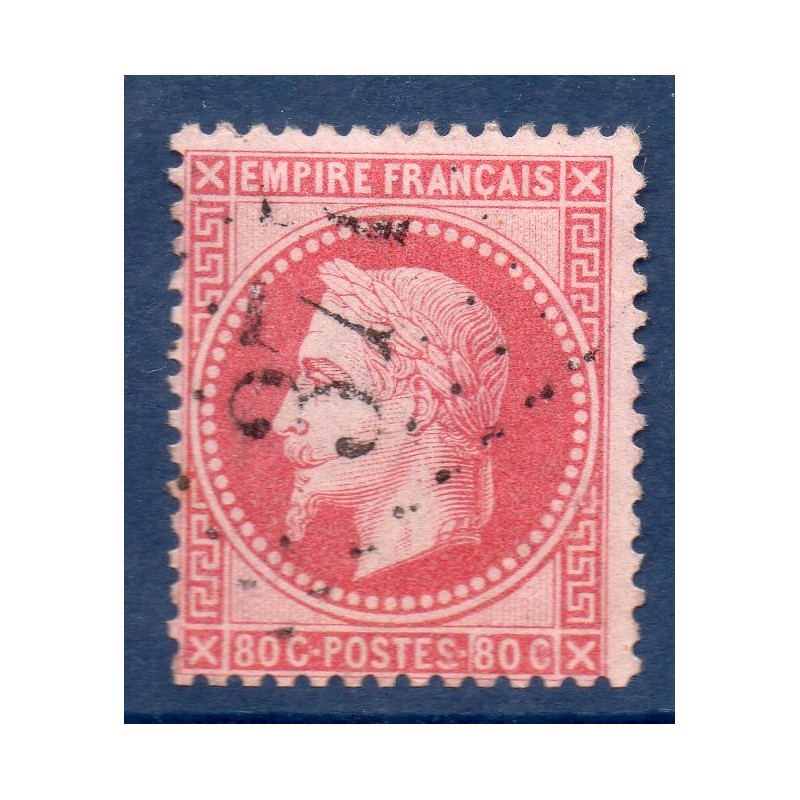 Timbre France Yvert No 32d Empire Lauré 80c rose vif Oblitéré gros chiffres