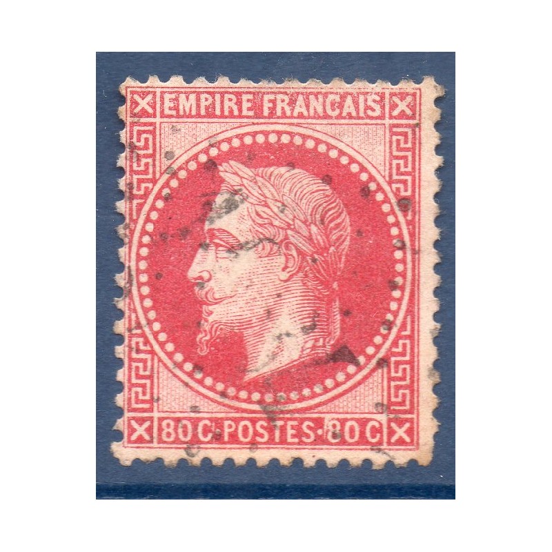 Timbre France Yvert No 32d Empire Lauré 80c rose vif Oblitéré