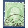 Timbre France Yvert No 35 Empire 5 c vert pâle sur bleu Oblitéré CaD type 17