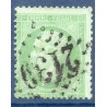 Timbre France Yvert No 35 Empire 5 c vert pâle sur bleu Oblitéré gros chiffres