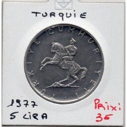 Turquie 5 Lira 1977 Spl, KM 905 pièce de monnaie