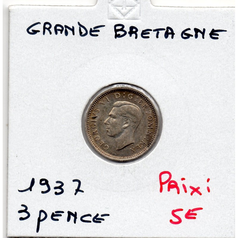 Grande Bretagne 3 pence 1937 Sup+, KM 848 pièce de monnaie