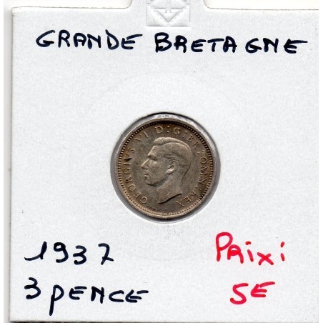 Grande Bretagne 3 pence 1937 Sup+, KM 848 pièce de monnaie