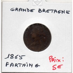 Grande Bretagne Farthing 1865 TTB, KM 747 pièce de monnaie