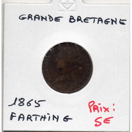 Grande Bretagne Farthing 1865 TTB, KM 747 pièce de monnaie