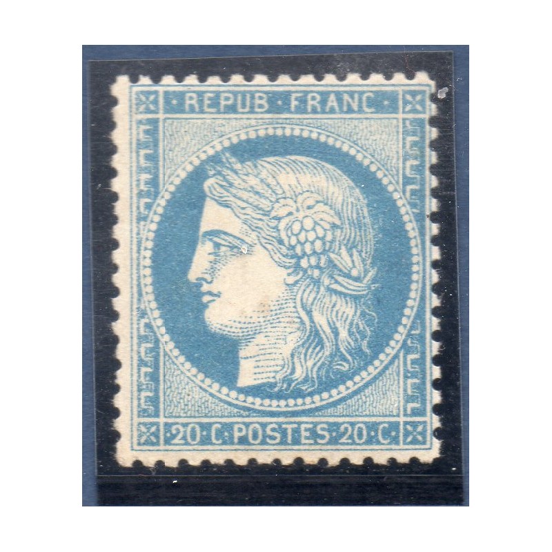 Timbre France Yvert No 37 Cérès Siège de Paris 20 c bleu Neuf **