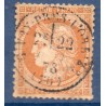 Timbre France Yvert No 38 Cérès Siège de Paris 40 c orange Oblitéré CaD type 16