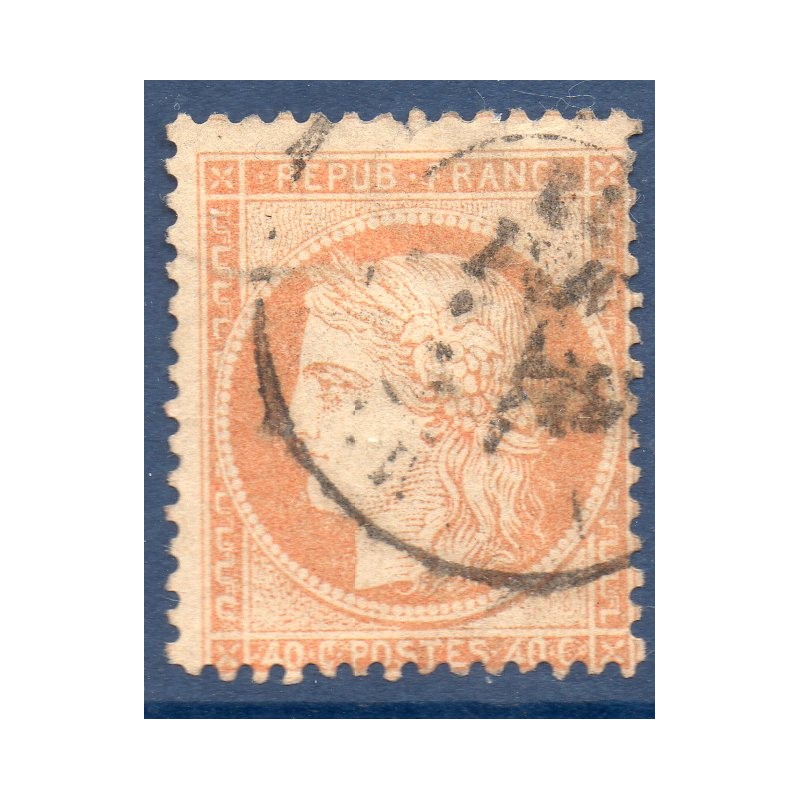 Timbre France Yvert No 38b Cérès Siège de Paris 40 c orange clair Oblitéré CaD type 17