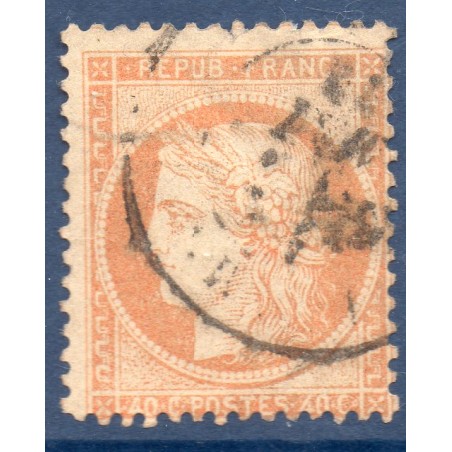 Timbre France Yvert No 38b Cérès Siège de Paris 40 c orange clair Oblitéré CaD type 17