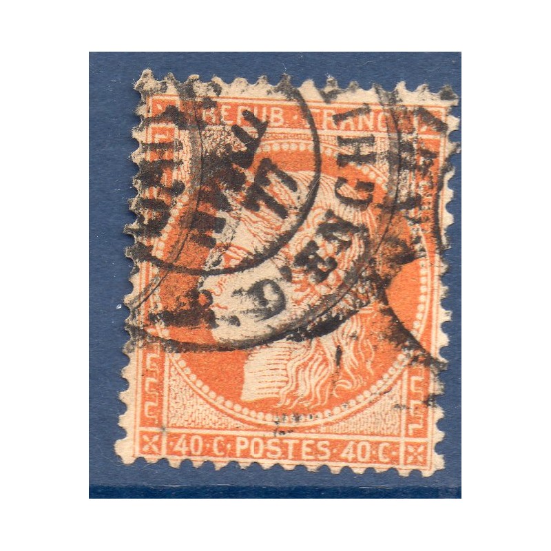 Timbre France Yvert No 38c Cérès Siège de Paris 40 c orange vif Oblitéré CaD type 17a