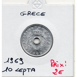 Grece 10 Lepta 1969 Fdc, KM 78 pièce de monnaie