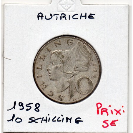 Autriche 10 Schilling 1958 TTB+, KM 2882 pièce de monnaie