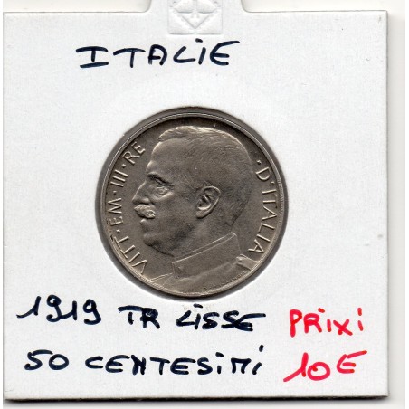 Italie 50 centesimi 1919 Lisse Sup,  KM 61.1 pièce de monnaie