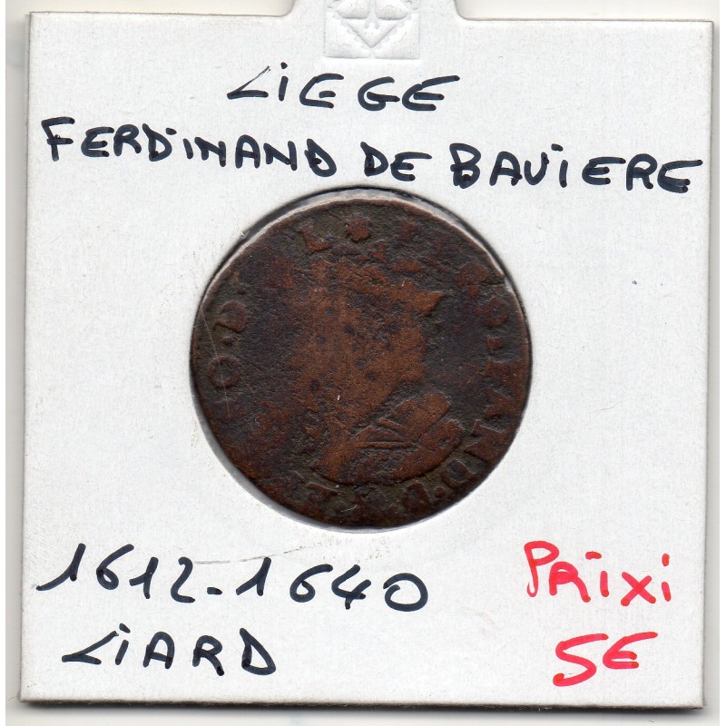 Liège Ferdinand de Bavière, Liard 1612-1640, KM 39 pièce de monnaie