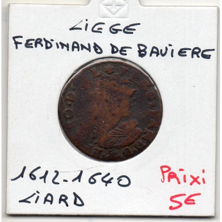 Liège Ferdinand de Bavière, Liard 1612-1640, KM 39 pièce de monnaie